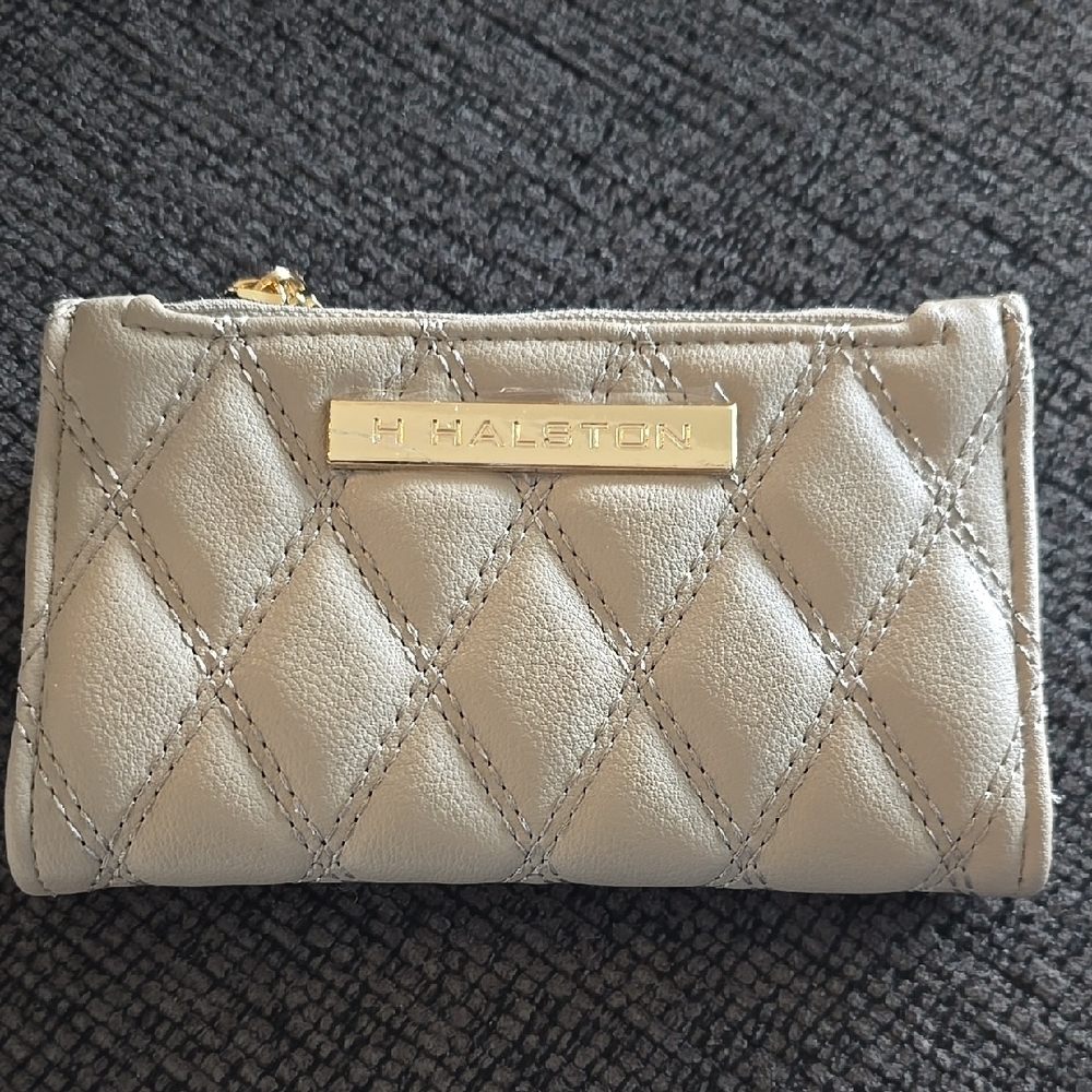 Halston Heritage Quilted Beige Wallet